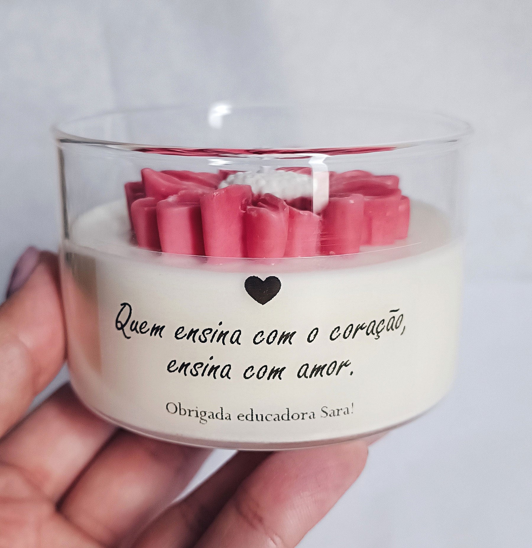 Vela com mensagem personalizada