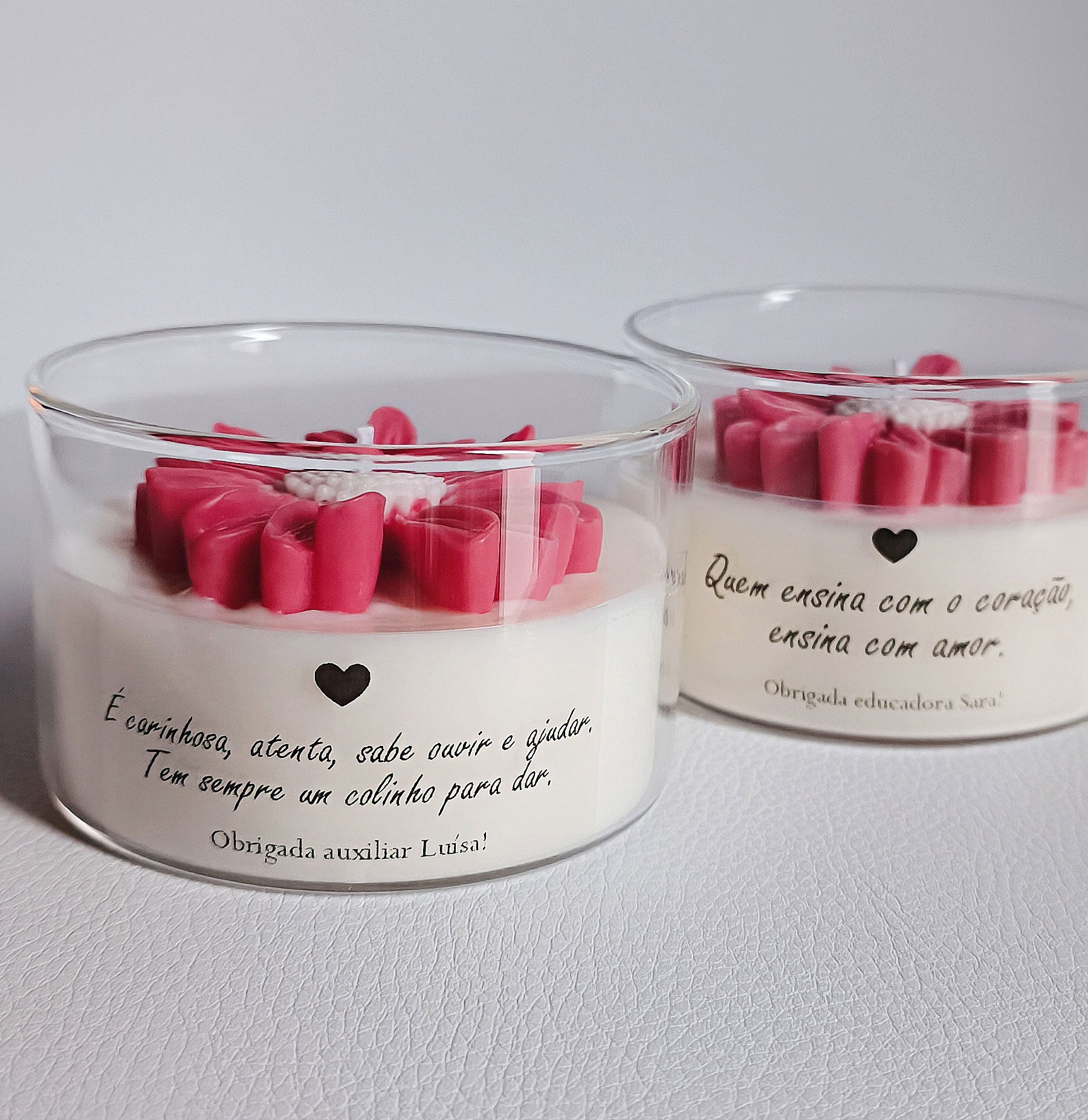 Vela com mensagem personalizada